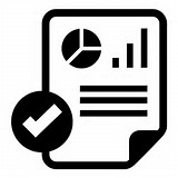 Icon of a report page to indicate data updates.